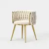 Sweave Off-White Velvet Dining Chair with Upholstered, 6 Pieces
