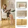 Sweave Nordic Off White 8-Pieces Barrel Back Dining Chair Round Accent Velvet Upholstery