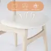 Picture of Japandi Bleached Wood PU Leather Upholstered Dining Chair with Wooden Legs, 4 Pieces