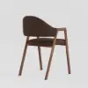 Modern Brown Linen Dining Chair with Upholstered, 6 Pieces