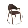 Modern Brown Linen Dining Chair with Upholstered, 8 Pieces