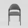 Modern Grey Linen Dining Chair with Upholstered, 6 Pieces