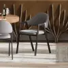 Modern Grey Linen Dining Chair with Upholstered, 8 Pieces