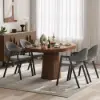 Modern Grey Linen Dining Chair with Upholstered, 8 Pieces