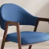 Modern Blue Linen Dining Chair with Upholstered, 6 Pieces