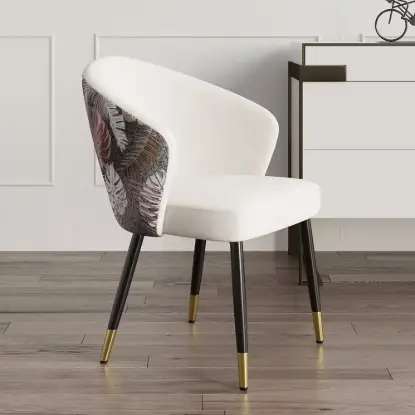 Arcora White Velvet Dining Chair with Upholstered, 8 Pieces