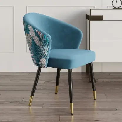 Arcora Blue Velvet Dining Chair with Upholstered, 2 Pieces