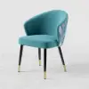 Arcora Greenish Blue Velvet Dining Chair with Upholstered, 8 Pieces