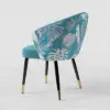 Arcora Greenish Blue Velvet Dining Chair with Upholstered, 8 Pieces