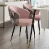 Arcora Pink Velvet Dining Chair with Upholstered, 6 Pieces