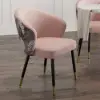 Arcora Pink Velvet Dining Chair with Upholstered, 6 Pieces