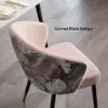 Arcora Pink Velvet Dining Chair with Upholstered, 6 Pieces
