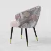 Arcora Pink Velvet Dining Chair with Upholstered, 8 Pieces