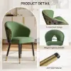 Arcora Green Velvet Dining Chair with Upholstered, 2 Pieces