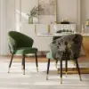 Arcora Green Velvet Dining Chair with Upholstered, 6 Pieces