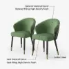 Arcora Green Velvet Dining Chair with Upholstered, 6 Pieces