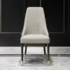 Diamic Blue Faux Leather Dining Chairs with Upholstered, 4 Pieces