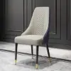 Diamic Blue Faux Leather Dining Chairs with Upholstered, 8 Pieces