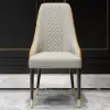 Diamic Orange Faux Leather Dining Chairs with Upholstered, 4 Pieces