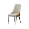 Diamic Orange Faux Leather Dining Chairs with Upholstered, 4 Pieces