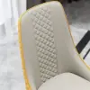Diamic Orange & Beige Upholstered Faux Leather High Back Chair For Dining Table 8-Pieces