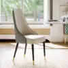 Diamic Gray Faux Leather Dining Chairs with Upholstered, 4 Pieces