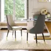 Diamic Gray Faux Leather Dining Chairs with Upholstered, 4 Pieces