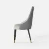 Diamic Gray Faux Leather Dining Chairs with Upholstered, 4 Pieces