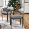 Otrast Series Set of 6 Modern Dining Chairs Upholstered in White and Gray