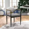 Otrast Series Set of 6 Modern Dining Chairs Upholstered in White and Gray