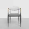 Otrast Series Set of 6 Modern Dining Chairs Upholstered in White and Gray
