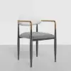 Otrast Series Set of 8 Modern Dining Chairs Upholstered in White and Gray