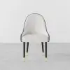 Darg White & Black PU Leather Dining Chair with Upholstered, 4 Pieces