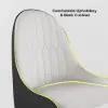 Darg White & Black PU Leather Dining Chair with Upholstered, 8 Pieces