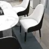 Darg White & Black PU Leather Dining Chair with Upholstered, 8 Pieces