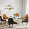 Darg Orange & Black PU Leather Dining Chair with Upholstered, 8 Pieces