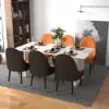 Darg Orange & Black PU Leather Dining Chair with Upholstered, 8 Pieces