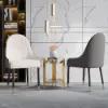 Darg White & Grey PU Leather Dining Chair with Upholstered, 4 Pieces