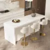 1830mm White Kitchen Island & 3 Bar Stools Set