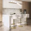 1830mm White Kitchen Island & 3 Bar Stools Set