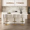 1830mm White Kitchen Island & 3 Bar Stools Set