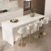 Picture of 1830mm White Kitchen Island & 4 Bar Stools Set