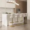Picture of 1830mm White Kitchen Island & 4 Bar Stools Set