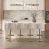 Picture of 1830mm White Kitchen Island & 4 Bar Stools Set