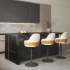 1830mm White Kitchen Island & 3 Bar Stools Set – Black