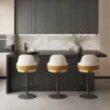 1830mm White Kitchen Island & 3 Bar Stools Set – Black