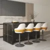 1830mm White Kitchen Island & 4 Bar Stools Set – Black