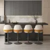 1830mm White Kitchen Island & 4 Bar Stools Set – Black
