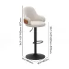 1830mm White Kitchen Island & 4 Bar Stools Set – Black