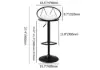 1830mm Black Kitchen Island & 4 Bar Stools Set